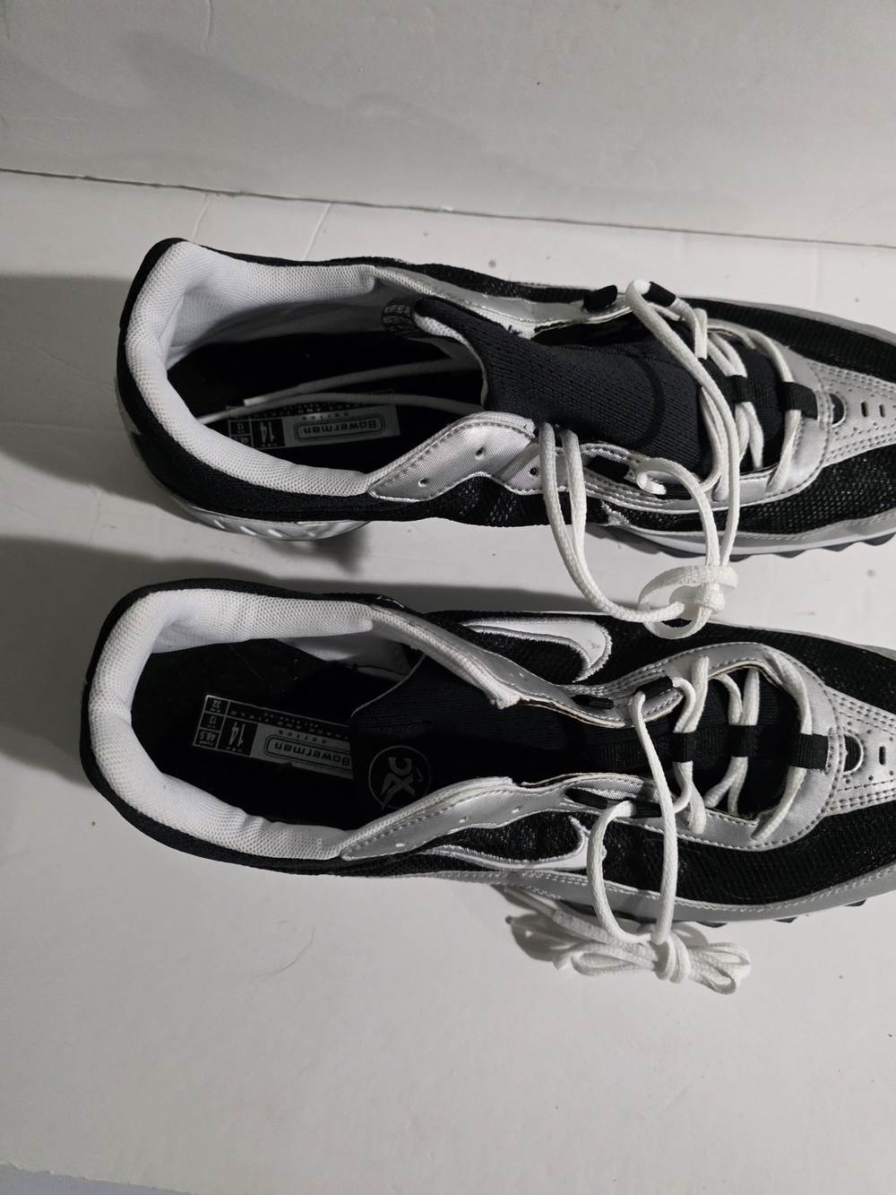 Nike White and Black Mesh Sneaker Bowerman Size 14 Vintage Running Sneaker - Picture 4 of 12